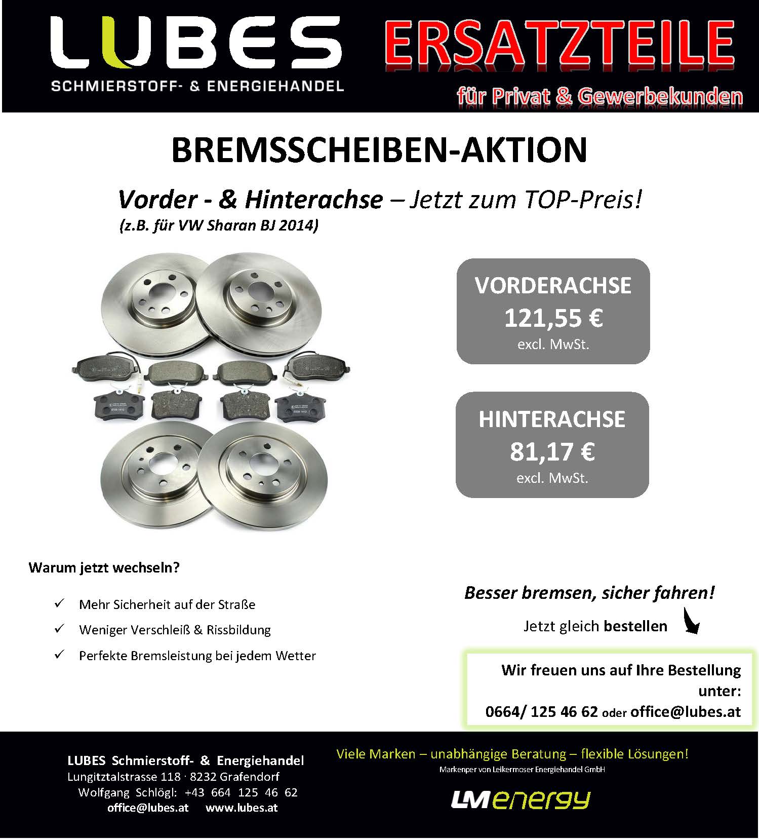 Bremsscheiben Vorderachse-Hinterachse